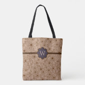 Blume in Ländern: Tan und Lila Mit Monogramm Tasche (Rückseite)