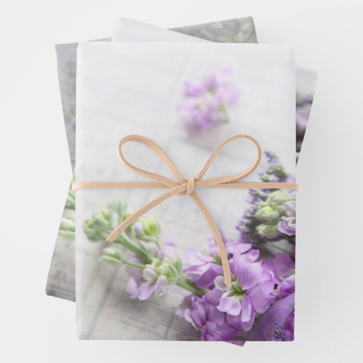 Blume in Lavendeltönen Geschenkpapier Set (Beispiel)