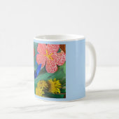 Blume in lebhaften Farben Skulptur Kunst, Dichtung Kaffeetasse (VorderseiteRechts)
