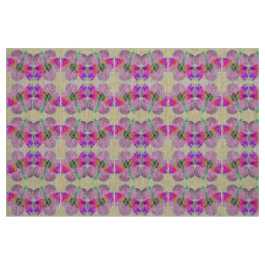 Blume in Libellen (rosa auf Rosa) Stoff (Fat Quarter (45,7 x 55,9 cm))