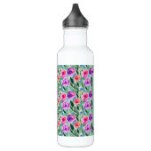 Blume in Lila, rosa und grün Edelstahlflasche (Links)