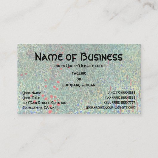 Blume in Litzlberg Klimt, Vintage Landschaft Visitenkarte (Vorderseite)