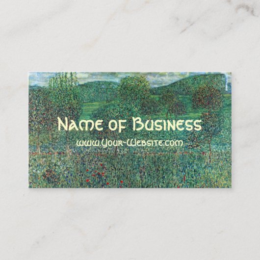 Blume in Litzlberg Klimt, Vintage Landschaft Visitenkarte (Vorderseite)