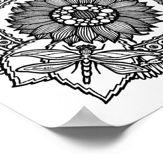 Blume in Mandala 2 Poster (Ecke)