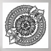 Blume in Mandala 2 Poster (Vorne)