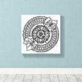 Blume in Mandala 6 Leinwanddruck (Insitu (Holzboden))