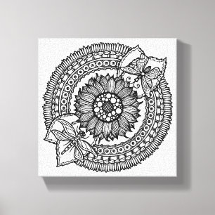 Blume in Mandala 6 Leinwanddruck