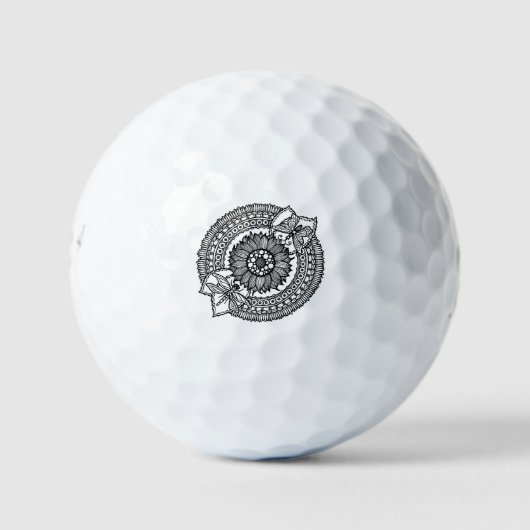 Blume in Mandala Golfball (Vorderseite)