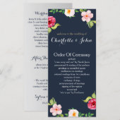 Blume in Marine und Silber Programm (Vorne/Hinten)