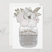 Blume in Mason Jar Rustikales Brautparty Blumenstr Einladung (Vorne/Hinten)