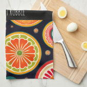 Blume in Melon Red Psychedelic Pattern Geschirrtuch (Viertel Falte)