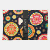 Blume in Melon Red Psychedelic Pattern Geschirrtuch (Horizontal)