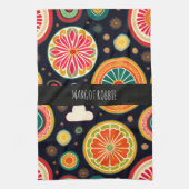 Blume in Melon Red Psychedelic Pattern Geschirrtuch (Vertikal)