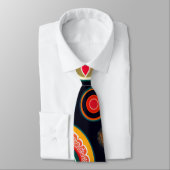 Blume in Melon Red Psychedelic Pattern Krawatte (Gebunden)