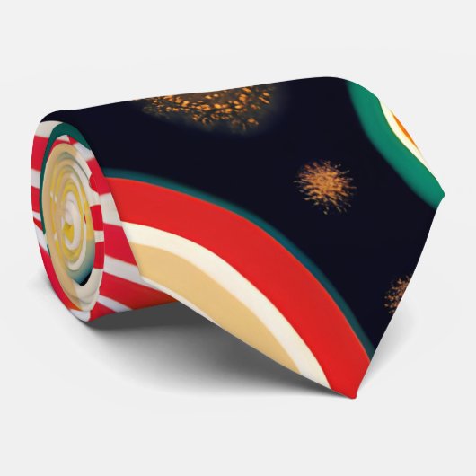 Blume in Melon Red Psychedelic Pattern Krawatte (Gerollt)