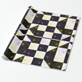 Blume in monochromen ästhetischen Schachbrettern Geschenkpapier (Ungerollt)