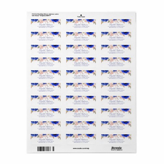 Blume in Navy und Rosa Wasserfarbe Elegant (Vorne)