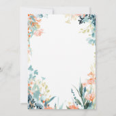 Blume in neutralen Pastelltönen Einladung (Rückseite)