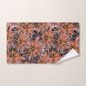 Blume in Orange und Braun. Badhandtuch Set (Handtuch)