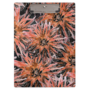 Blume in Orange und Braun. Klemmbrett