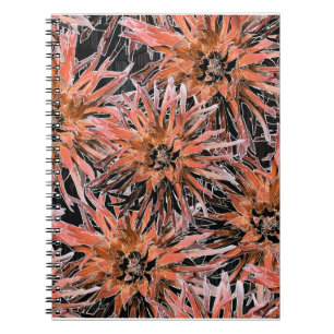Blume in Orange und Braun. Notizblock