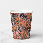 Blume in Orange und Braun. Pappbecher (Links)