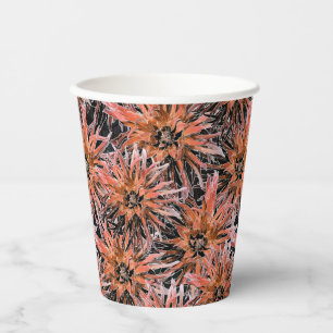 Blume in Orange und Braun. Pappbecher