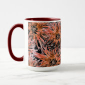 Blume in Orange und Braun. Tasse (Links)
