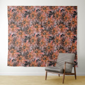 Blume in Orange und Braun. Wandteppich (Beispiel (Horizontal))
