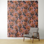 Blume in Orange und Braun. Wandteppich (Beispiel)