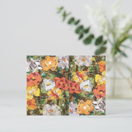 Blume in Orange und Gelb Postkarte (Stehend Vorderseite)