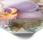 Blume in Pastellfarben, Aquarell Poster (Ecke)