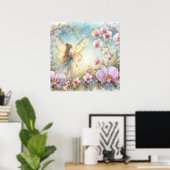 Blume in Pastellfarben, Aquarell Poster (Heimbüro)