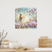 Blume in Pastellfarben, Aquarell Poster (Küche)