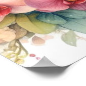 Blume in Pastellfarben, Aquarell Poster (Ecke)