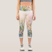 Blume in Pastellfarben Capri Leggings (Vorderseite)