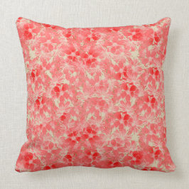 Blume in Pastellfarben, Rot und Rosa Kissen