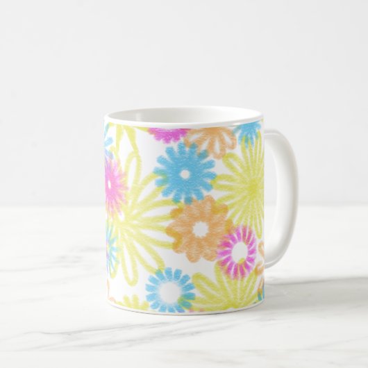 Blume in Pastelltönen Kaffeetasse (VorderseiteRechts)