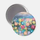 Blume in Pastels Magnet (Vorderseite/Rückseite)