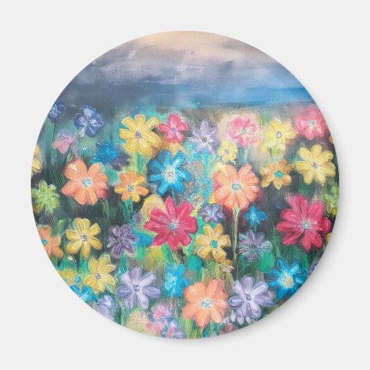 Blume in Pastels Magnet (Vorne)