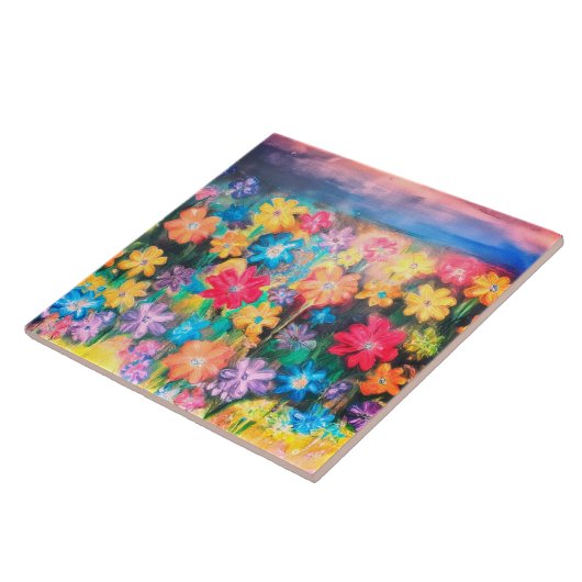 Blume in Pastels Sangria - Tile Fliese (Seite)