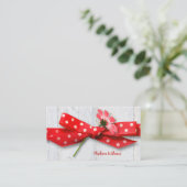 Blume in Polka-Dot-Band Visitenkarte (Stehend Vorderseite)