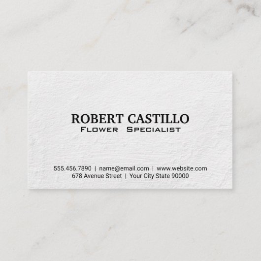 Blume in Pots Visitenkarte (Rückseite)