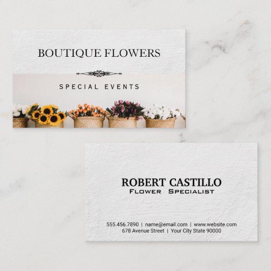 Blume in Pots Visitenkarte (Vorne/Hinten)