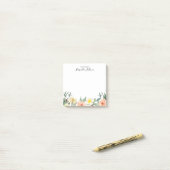 Blume in Rosa am Schreibtisch Post-it Klebezettel (Auf Schreibtisch)