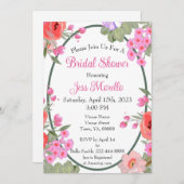 Blume in Rosa Blumengärten Brautparty Einladung (Vorne/Hinten)