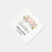 Blume in Rosa Brautparty Serviette (Ecke)