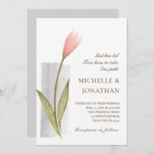 Blume in Rosa, einfach, modern, Christlich Einladung (Vorne/Hinten)