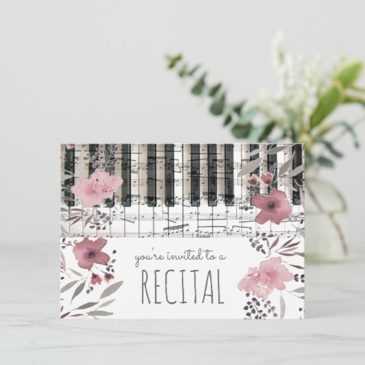 Blume in Rosa Einladung (Stehend Vorderseite)