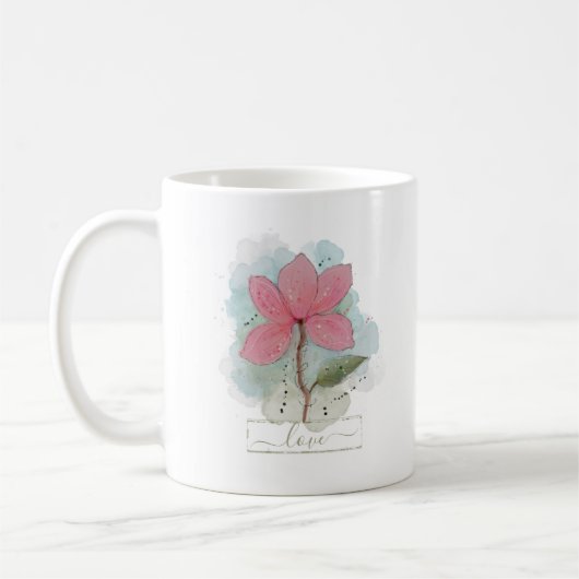 Blume in Rosa Kaffeetasse (Links)
